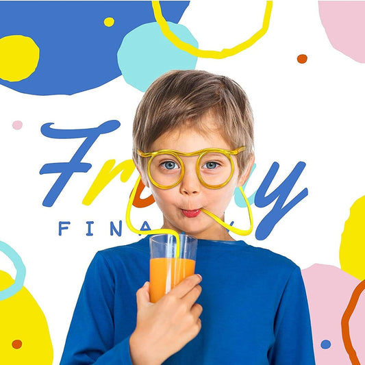 1PC New Creative Funny Soft Flexible Glasses Straw.